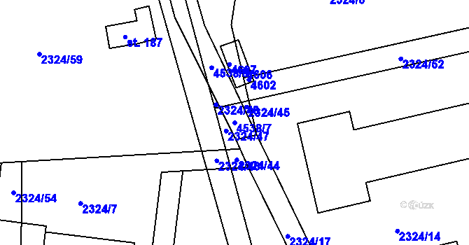 Parcela st. 4538/7 v KÚ Velenovy, Katastrální mapa