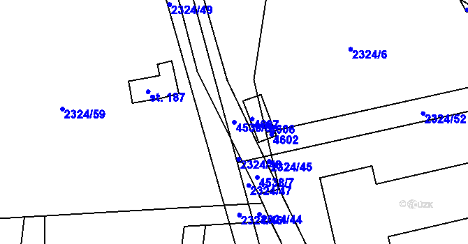 Parcela st. 4538/8 v KÚ Velenovy, Katastrální mapa
