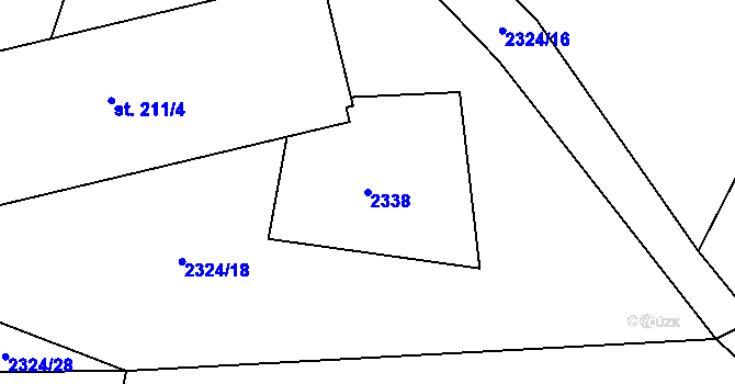 Parcela st. 2338 v KÚ Velenovy, Katastrální mapa