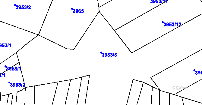 Parcela st. 3953/5 v KÚ Velenovy, Katastrální mapa