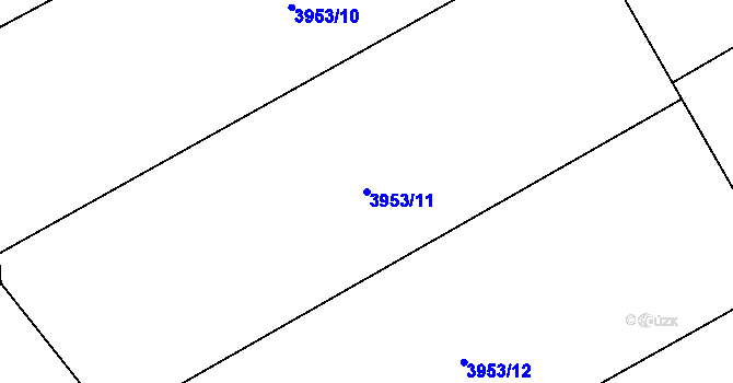 Parcela st. 3953/11 v KÚ Velenovy, Katastrální mapa