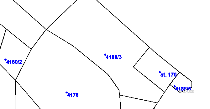 Parcela st. 4188/3 v KÚ Velenovy, Katastrální mapa