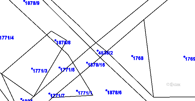 Parcela st. 4538/2 v KÚ Velenovy, Katastrální mapa