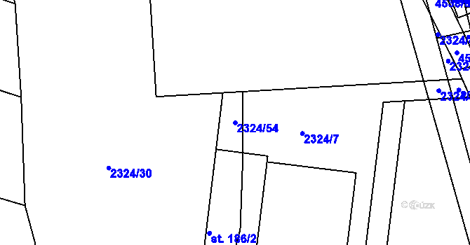 Parcela st. 2324/54 v KÚ Velenovy, Katastrální mapa