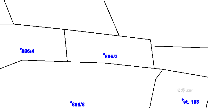 Parcela st. 886/3 v KÚ Prostřední Svince-Holkov, Katastrální mapa
