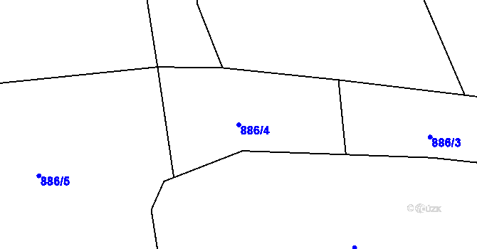 Parcela st. 886/4 v KÚ Prostřední Svince-Holkov, Katastrální mapa