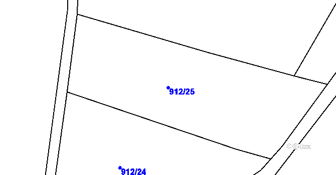 Parcela st. 912/25 v KÚ Prostřední Svince-Holkov, Katastrální mapa