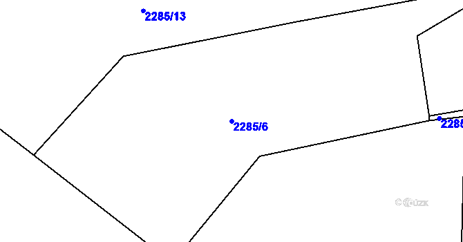 Parcela st. 2285/6 v KÚ Chodeč, Katastrální mapa