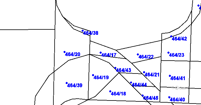 Parcela st. 464/17 v KÚ Mojné-Skřidla, Katastrální mapa