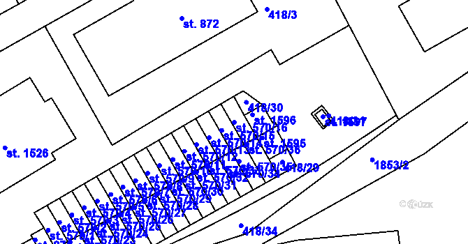 Parcela st. 570/16 v KÚ Velešín, Katastrální mapa
