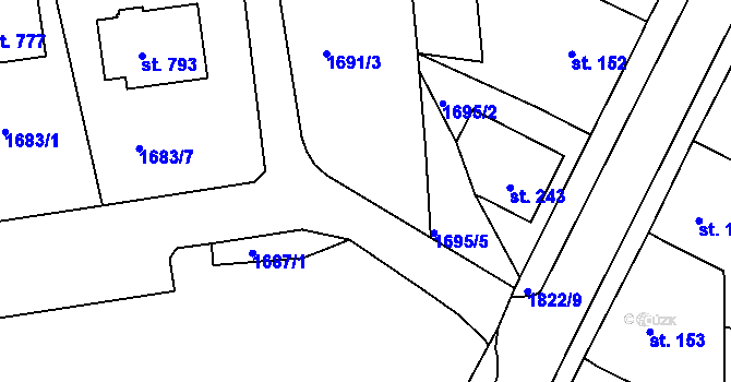 Parcela st. 1680/2 v KÚ Velešín, Katastrální mapa