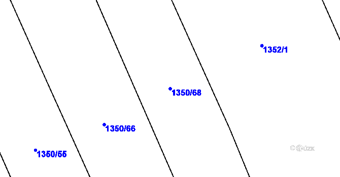 Parcela st. 1350/68 v KÚ Velešín, Katastrální mapa
