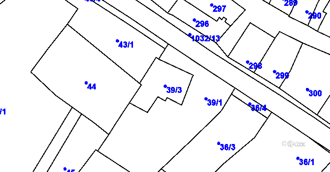 Parcela st. 39/3 v KÚ Holubice, Katastrální mapa