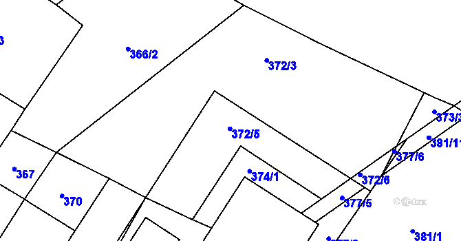 Parcela st. 372/3 v KÚ Holubice, Katastrální mapa