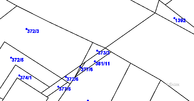 Parcela st. 373/3 v KÚ Holubice, Katastrální mapa
