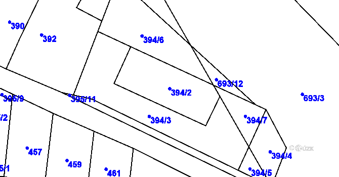 Parcela st. 394/2 v KÚ Holubice, Katastrální mapa