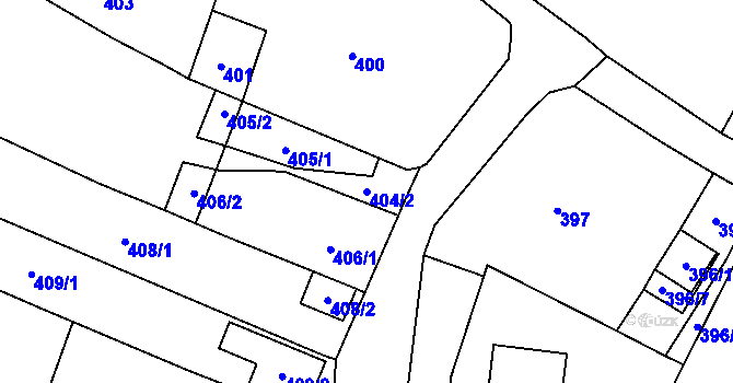 Parcela st. 404/2 v KÚ Holubice, Katastrální mapa