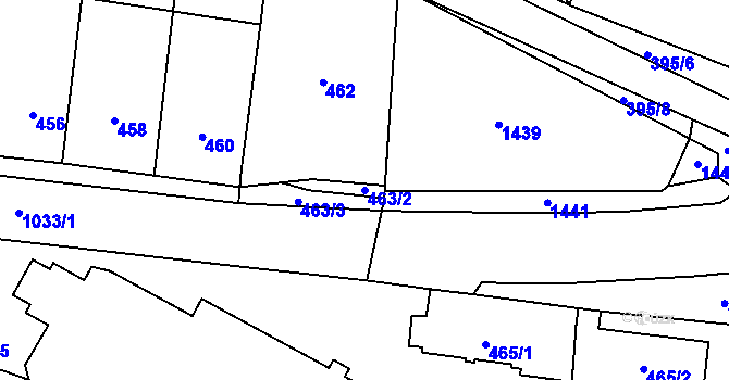 Parcela st. 463/2 v KÚ Holubice, Katastrální mapa
