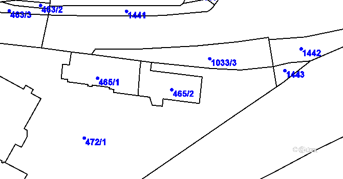 Parcela st. 465/2 v KÚ Holubice, Katastrální mapa