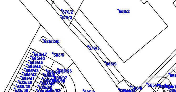 Parcela st. 579/3 v KÚ Holubice, Katastrální mapa