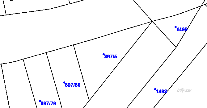 Parcela st. 897/5 v KÚ Holubice, Katastrální mapa