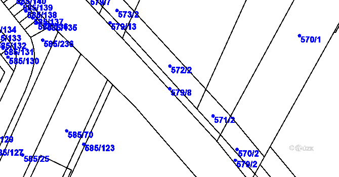Parcela st. 579/8 v KÚ Holubice, Katastrální mapa