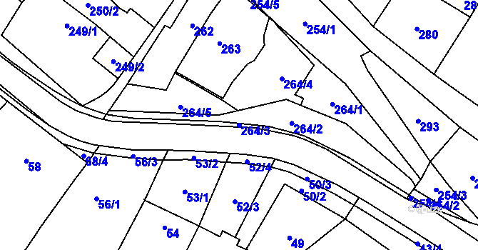 Parcela st. 264/3 v KÚ Holubice, Katastrální mapa