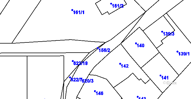 Parcela st. 156/2 v KÚ Holubice, Katastrální mapa