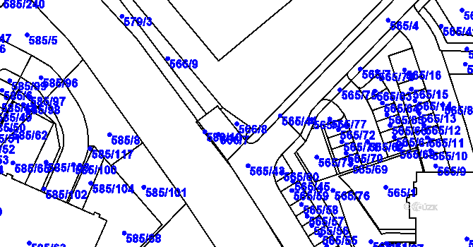 Parcela st. 566/8 v KÚ Holubice, Katastrální mapa