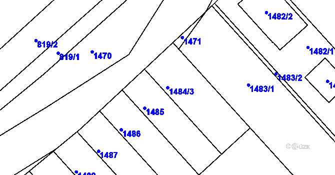 Parcela st. 1484/3 v KÚ Holubice, Katastrální mapa