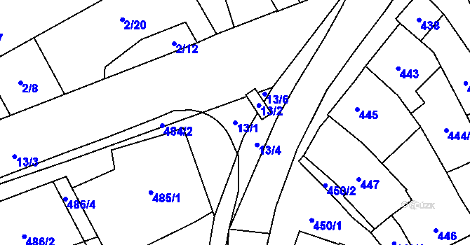 Parcela st. 13/1 v KÚ Velešovice, Katastrální mapa