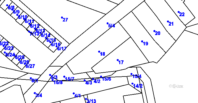 Parcela st. 18 v KÚ Velešovice, Katastrální mapa
