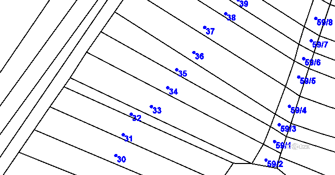 Parcela st. 34 v KÚ Velešovice, Katastrální mapa
