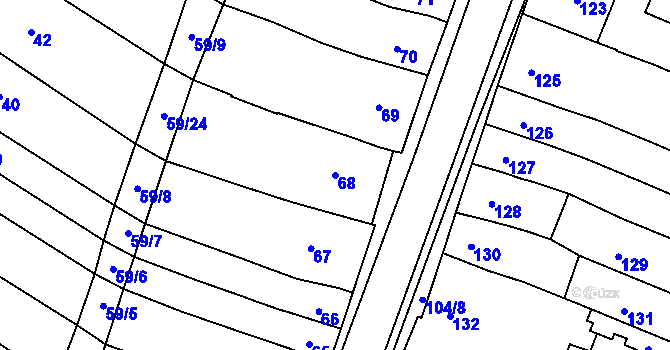 Parcela st. 68 v KÚ Velešovice, Katastrální mapa