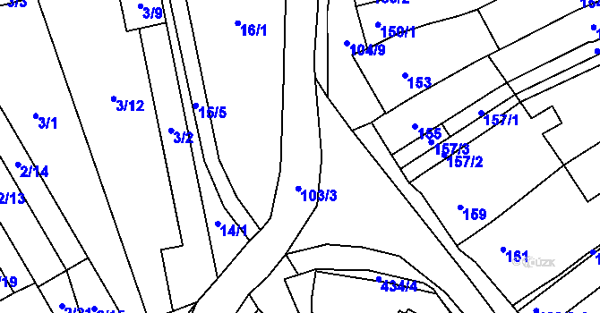 Parcela st. 103 v KÚ Velešovice, Katastrální mapa