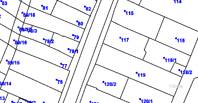 Parcela st. 104 v KÚ Velešovice, Katastrální mapa