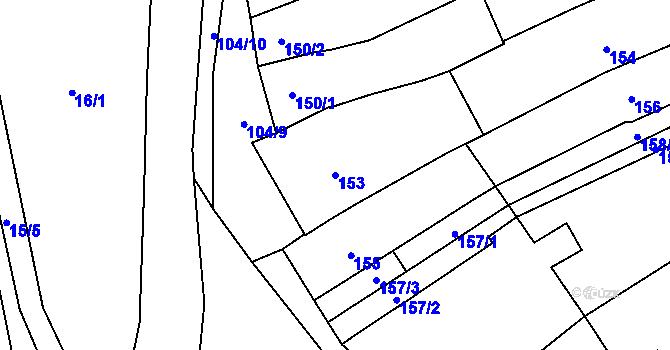 Parcela st. 153 v KÚ Velešovice, Katastrální mapa