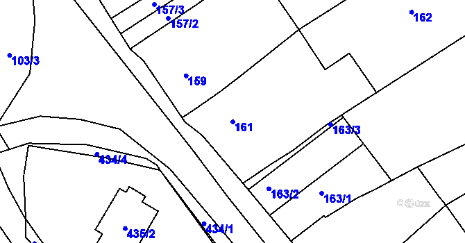 Parcela st. 161 v KÚ Velešovice, Katastrální mapa