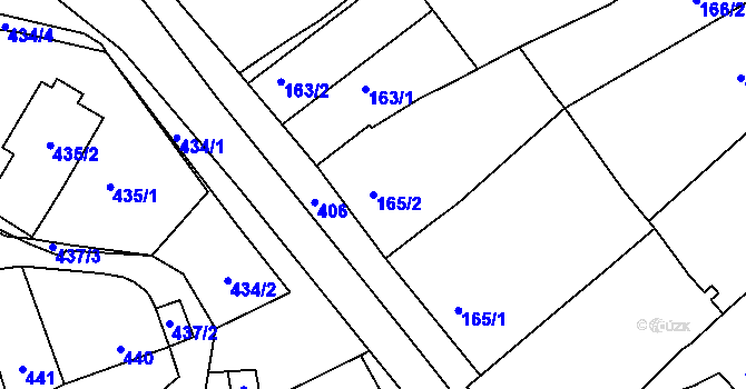 Parcela st. 165/2 v KÚ Velešovice, Katastrální mapa