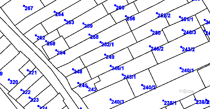 Parcela st. 249 v KÚ Velešovice, Katastrální mapa