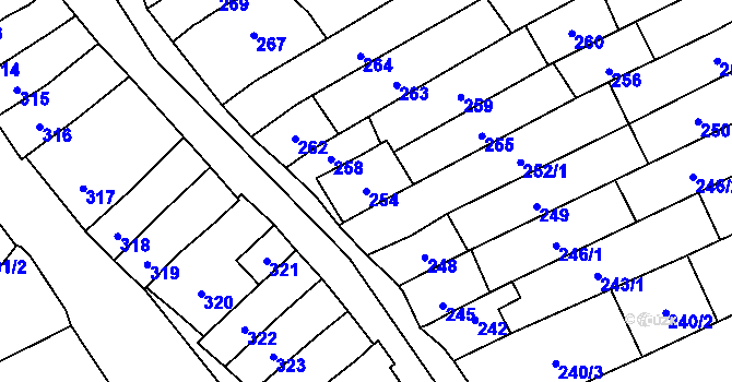 Parcela st. 254 v KÚ Velešovice, Katastrální mapa