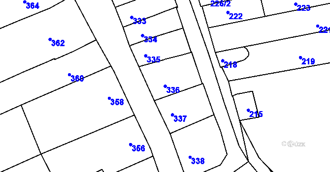 Parcela st. 336 v KÚ Velešovice, Katastrální mapa
