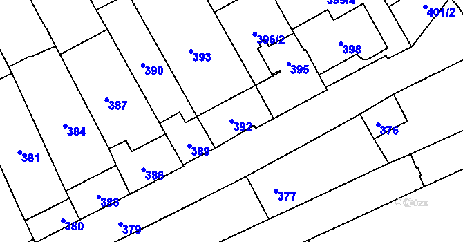 Parcela st. 392 v KÚ Velešovice, Katastrální mapa