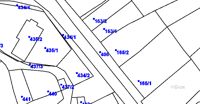 Parcela st. 406 v KÚ Velešovice, Katastrální mapa