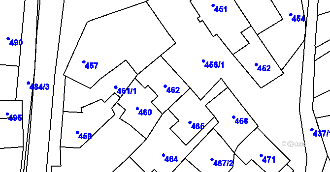 Parcela st. 462 v KÚ Velešovice, Katastrální mapa
