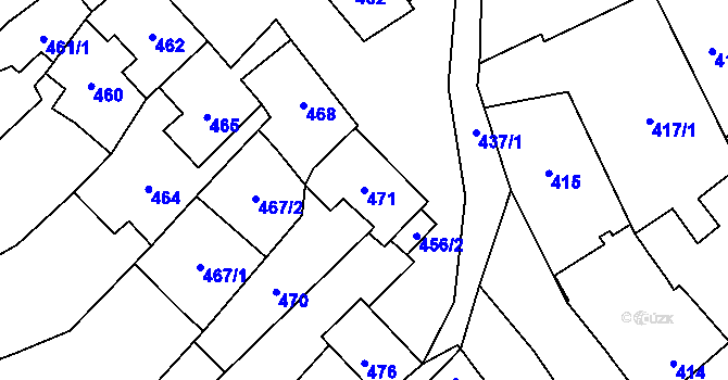 Parcela st. 471 v KÚ Velešovice, Katastrální mapa