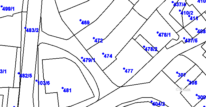 Parcela st. 474 v KÚ Velešovice, Katastrální mapa