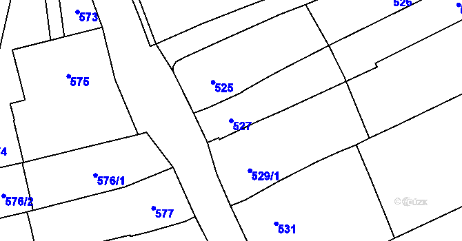 Parcela st. 527 v KÚ Velešovice, Katastrální mapa