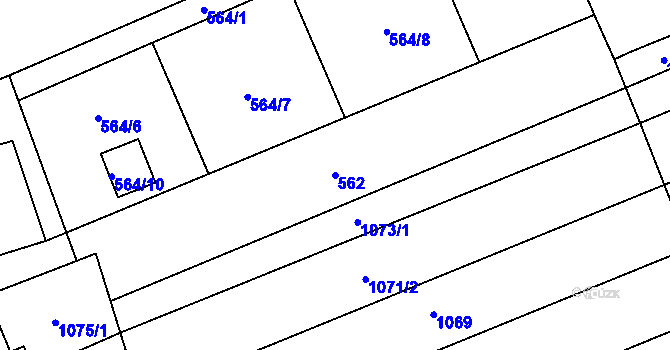 Parcela st. 562 v KÚ Velešovice, Katastrální mapa
