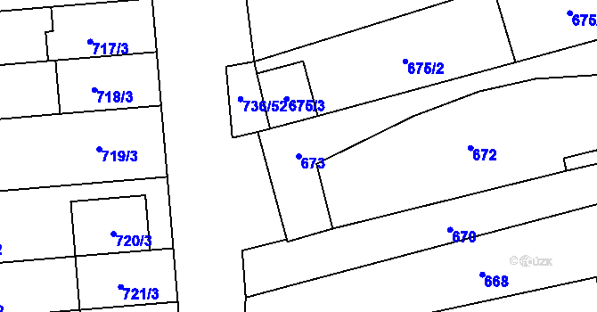 Parcela st. 673 v KÚ Velešovice, Katastrální mapa